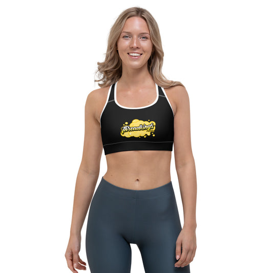 Black & Yellow Graffiti Sports bra
