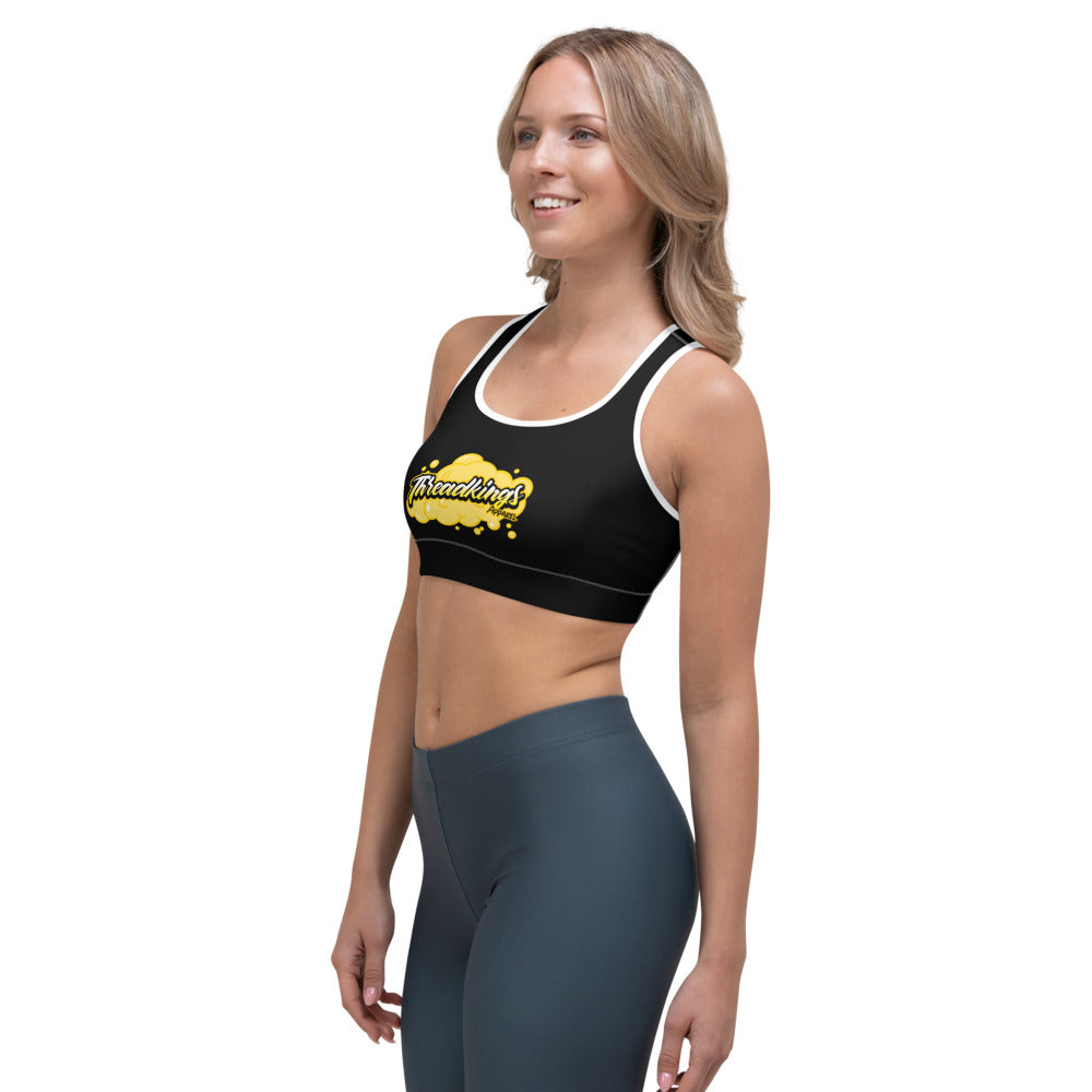 Black & Yellow Graffiti Sports bra