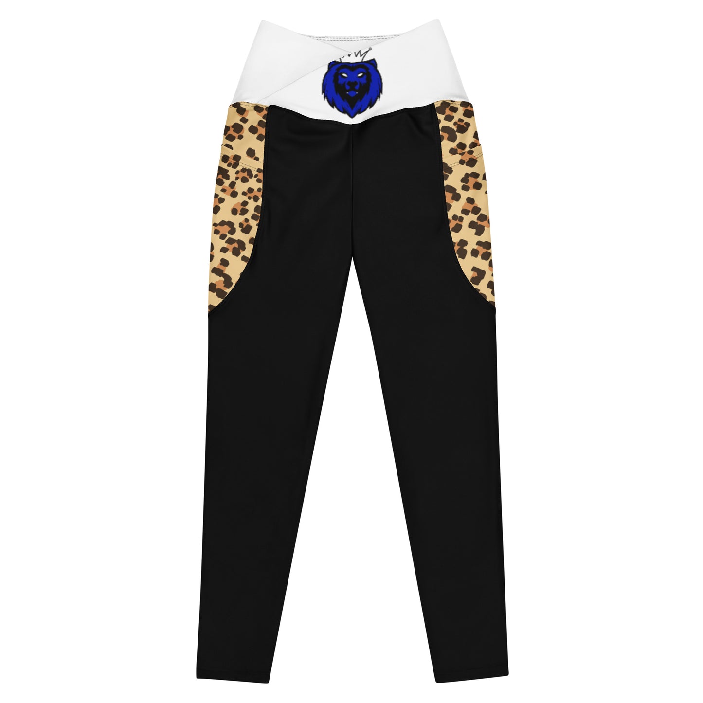 Leopard Print Crossover leggings with pockets